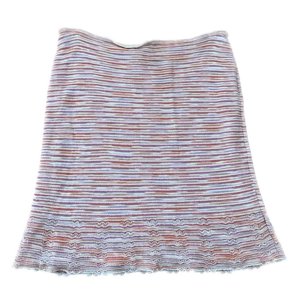 ⭐️MISSONI - VINTAGE PINK AND ORANGE STRIPED KNITTED MIDI SKIRT⭐️